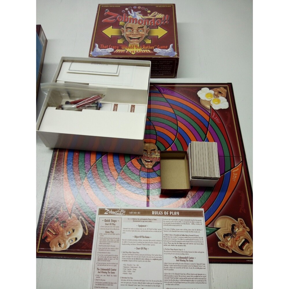 Vintage "Zobmondo!! Lite" Game by Zobmondo Entertainment - 1998 Ed - Complete!